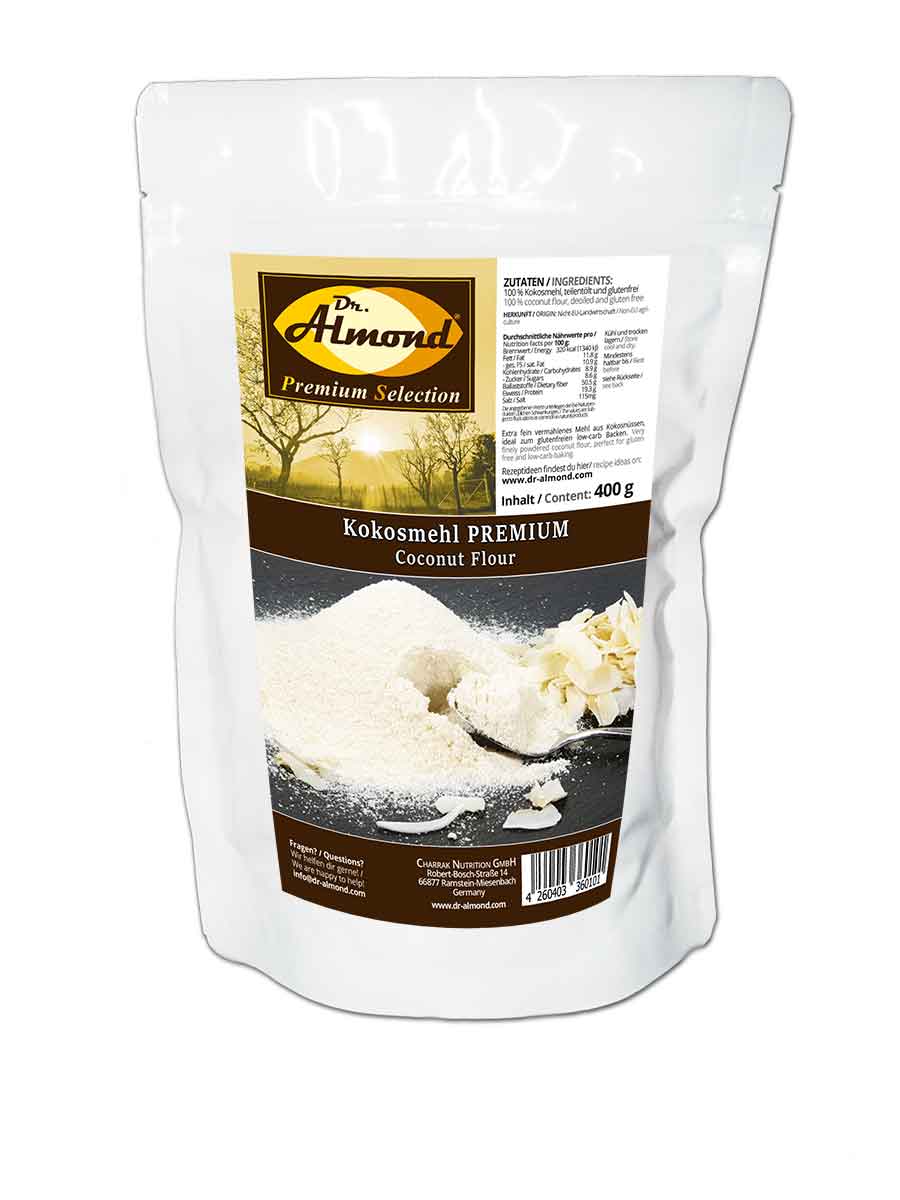 Kokosmehl PREMIUM teilentölt & glutenfrei 400 g – Bild 2
