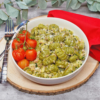 Rezept Spinatgnocchi in Schinken Sahne Soße lowcarb keto glutenfrei