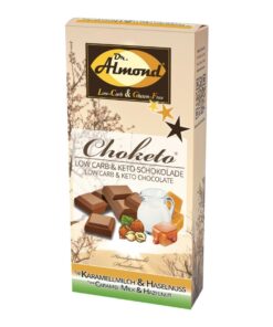 CHOKETO Low Carb & Keto Schokolade KARAMELLMILCH & HASELNUSS – 3 Tafeln – handgemacht – ohne Zuckerzusatz