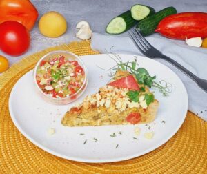 Rezept Gurken Feta Knoblauch Quiche lowcarb keto glutenfrei