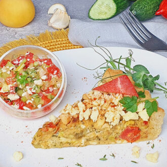 Rezept Gurken Feta Knoblauch Quiche lowcarb keto glutenfrei