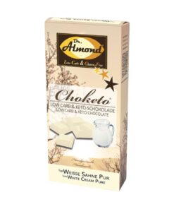 CHOKETO Low Carb & Keto Schokolade WEISSE SAHNE PUR – 3 Tafeln – handgemacht – ohne Zuckerzusatz