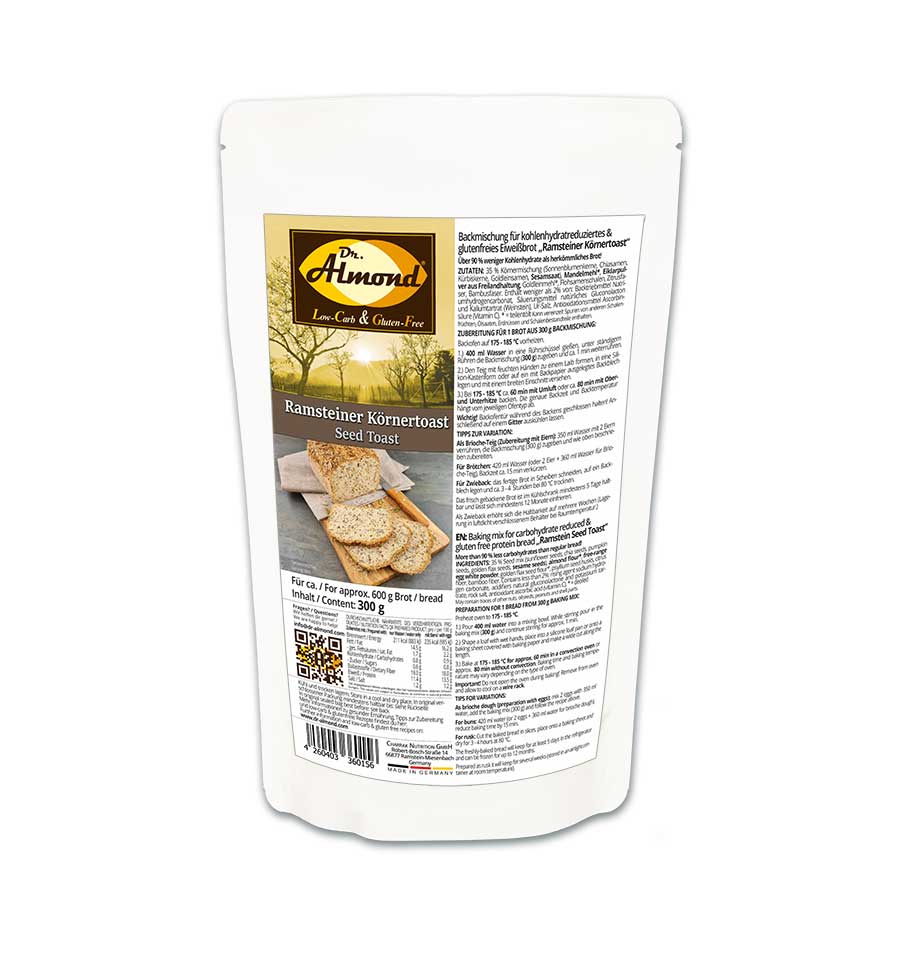 Ramsteiner Körnertoast low-carb keto glutenfrei paleo Eiweißbrot Backmischung