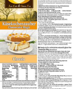 KÄSEKUCHENZAUBER CLASSIC Fertigmischung für Käsekuchen – low-carb, glutenfrei, sojafrei, keto Käsekuchenhilfe