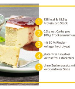 KÄSEKUCHENZAUBER KOLLAGEN Fertigmischung für Protein-Käsekuchen – low-carb, glutenfrei, sojafrei, keto Käsekuchenhilfe