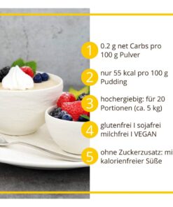 Grießpudding CLASSIC low-carb glutenfrei keto – Grießbrei ohne Stärke zuckerfrei laktosefrei vegan