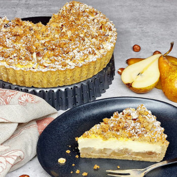 Rezept Birnen-Nuss Cheesecake-Tarte lowcarb glutenfrei