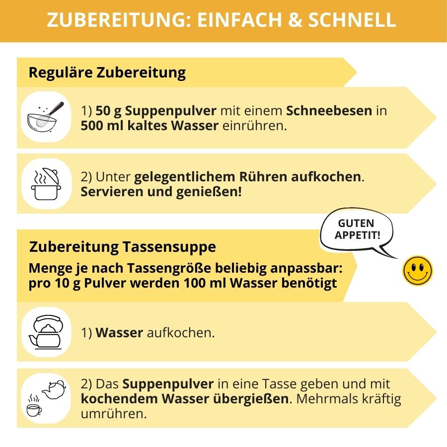 Suppentraum Tütensuppe low-carb glutenfrei keto vegan