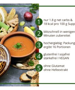 Suppentraum Marokkanische Harira Tütensuppe low-carb glutenfrei keto vegan
