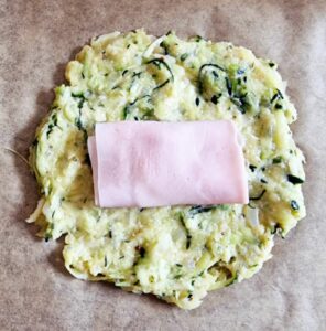 Rezept Zucchini-Laibchen gefüllt mit Schinken & Käse low carb keto glutenfrei