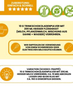 Trinkschokolade CLASSIC - Kakaogetränk Kakaopulver low carb keto glutenfrei sojafrei