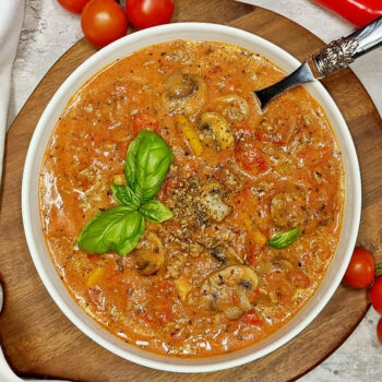 Rezept Pizzasuppe low carb keto glutenfrei