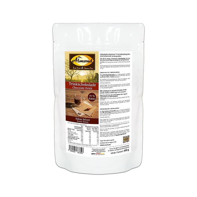 Trinkschokolade KAKAO DELUXE - Trinkkakao Kakaopulver low-carb keto glutenfrei sojafrei