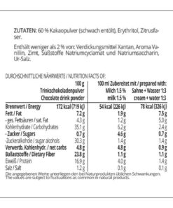 Trinkschokolade MITTERNACHTSTRAUM - Trinkkakao Kakaopulver low-carb keto glutenfrei sojafrei