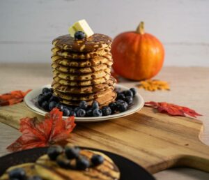 Herbstliche Pancakes Kürbis keto low carb glutenfrei