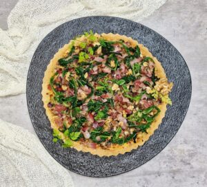 Wirsing Ricotta Quiche mit Speck und Walnüssen low-carb keto glutenfrei