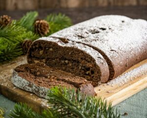 Rezept Schoko Stollen Weihnachtsgebäck low carb keto glutenfrei