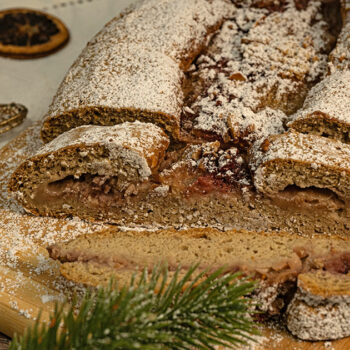 Rezept Pudding-Erdbeer Stollen Weihnachtsgebäck low carb keto glutenfrei