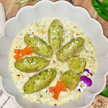 Rezept Bärlauch Rahm Nockerl low-carb keto glutenfrei