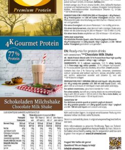 Protein MILCHSHAKE Schokolade Proteinshake Ketoshake Proteinpulver - Etikett