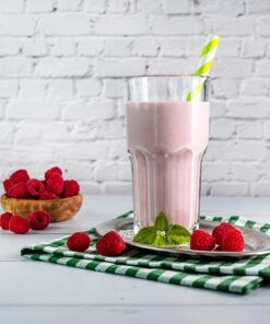Protein MILCHSHAKE Himbeer Proteinshake Ketoshake Proteinpulver - fertiges Getränk