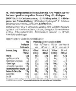 Protein MILCHSHAKE Schokolade Proteinshake Ketoshake Proteinpulver - Zutaten und Nährwerte